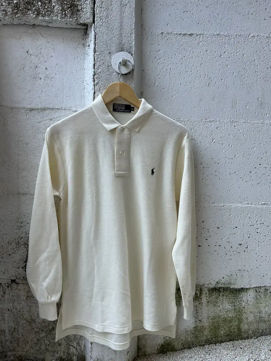 90s Ralph Lauren Polo Geppen Ivory Vintage Cotton Pk Shirt Long Sleeve