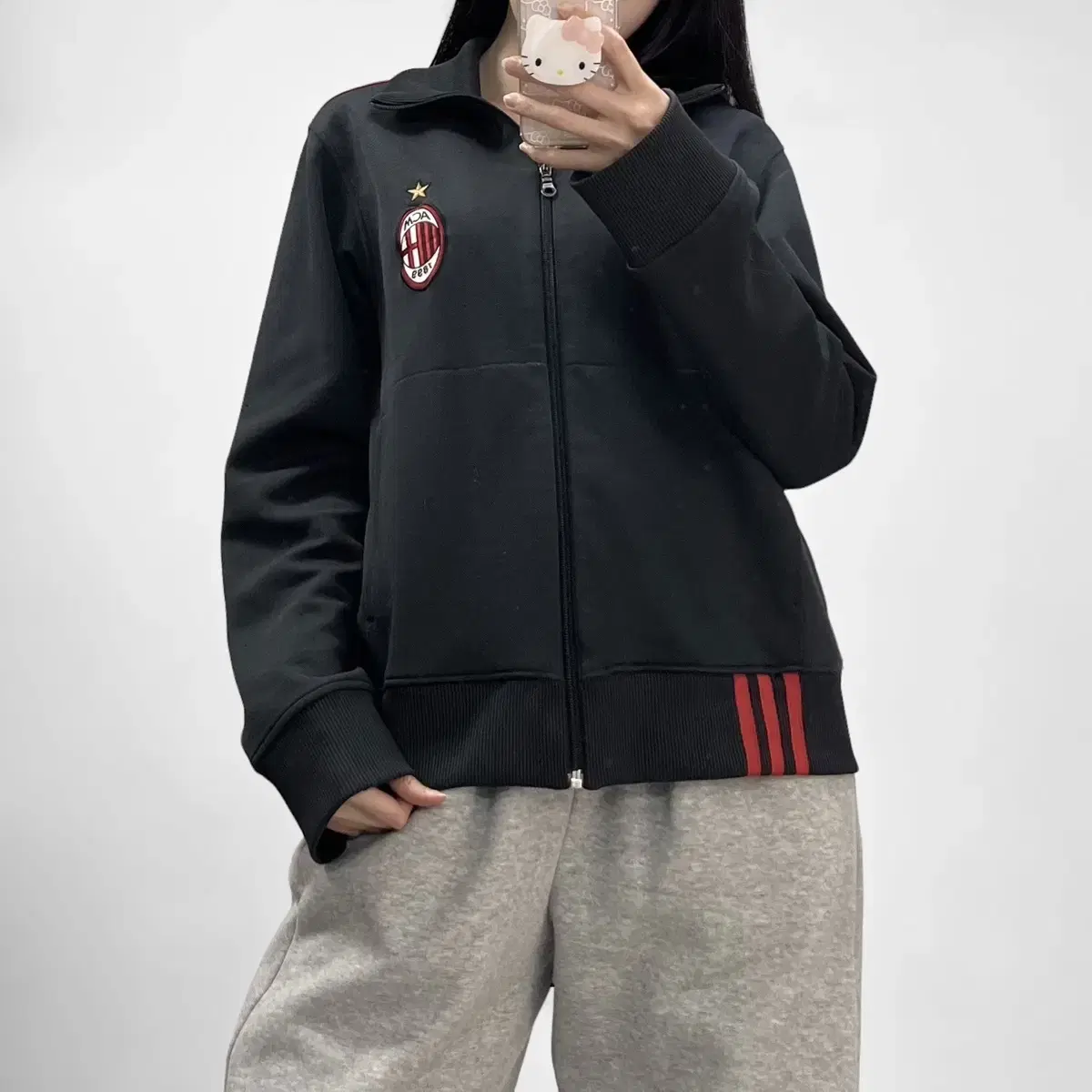 Adidas A.C Milan Tracktop Jersey Black