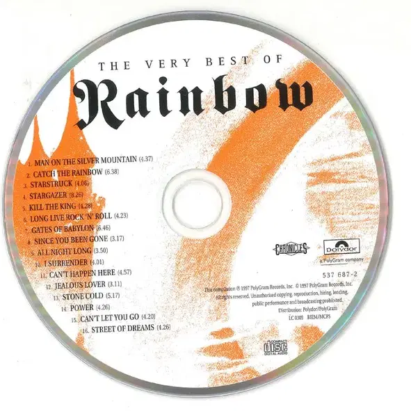 Rainbow - The Very Best Of (CD) 영국반 민트급