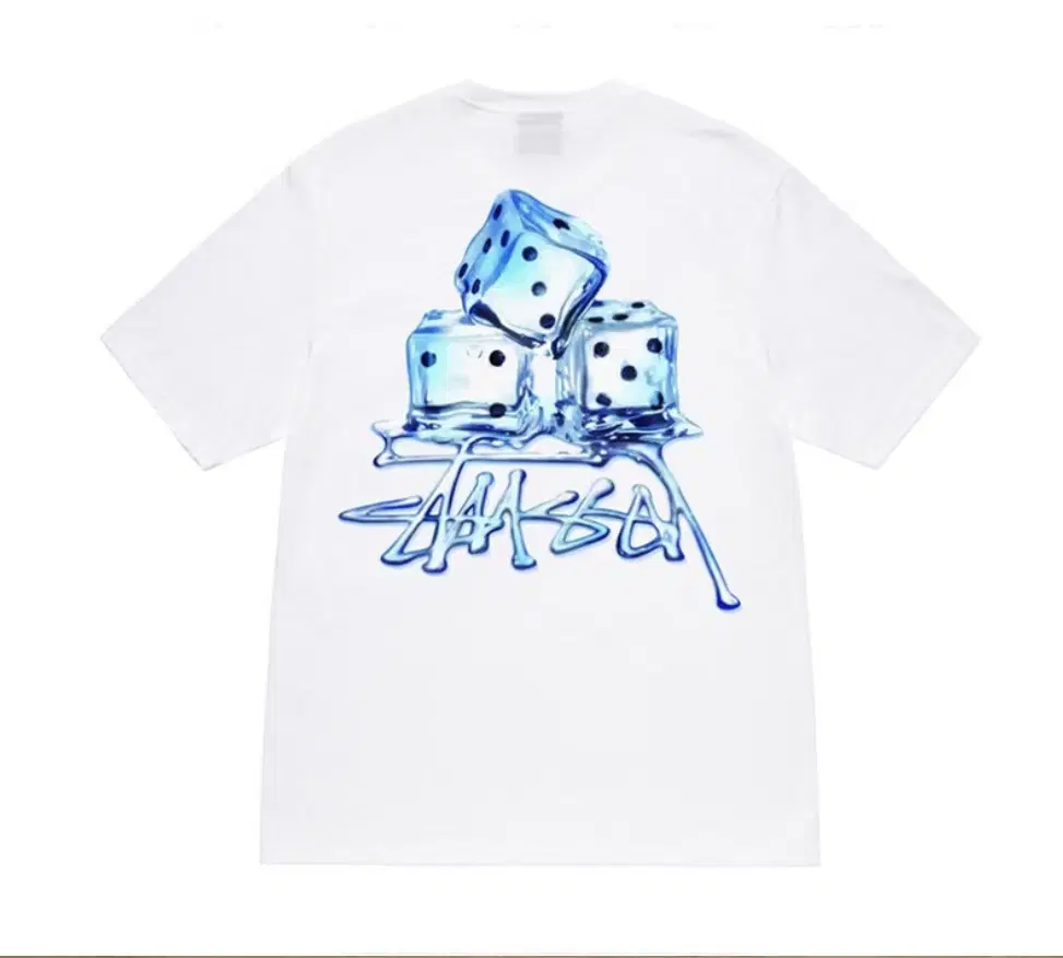 스투시 얼음 주사위 화이트stussy melted t-shirt