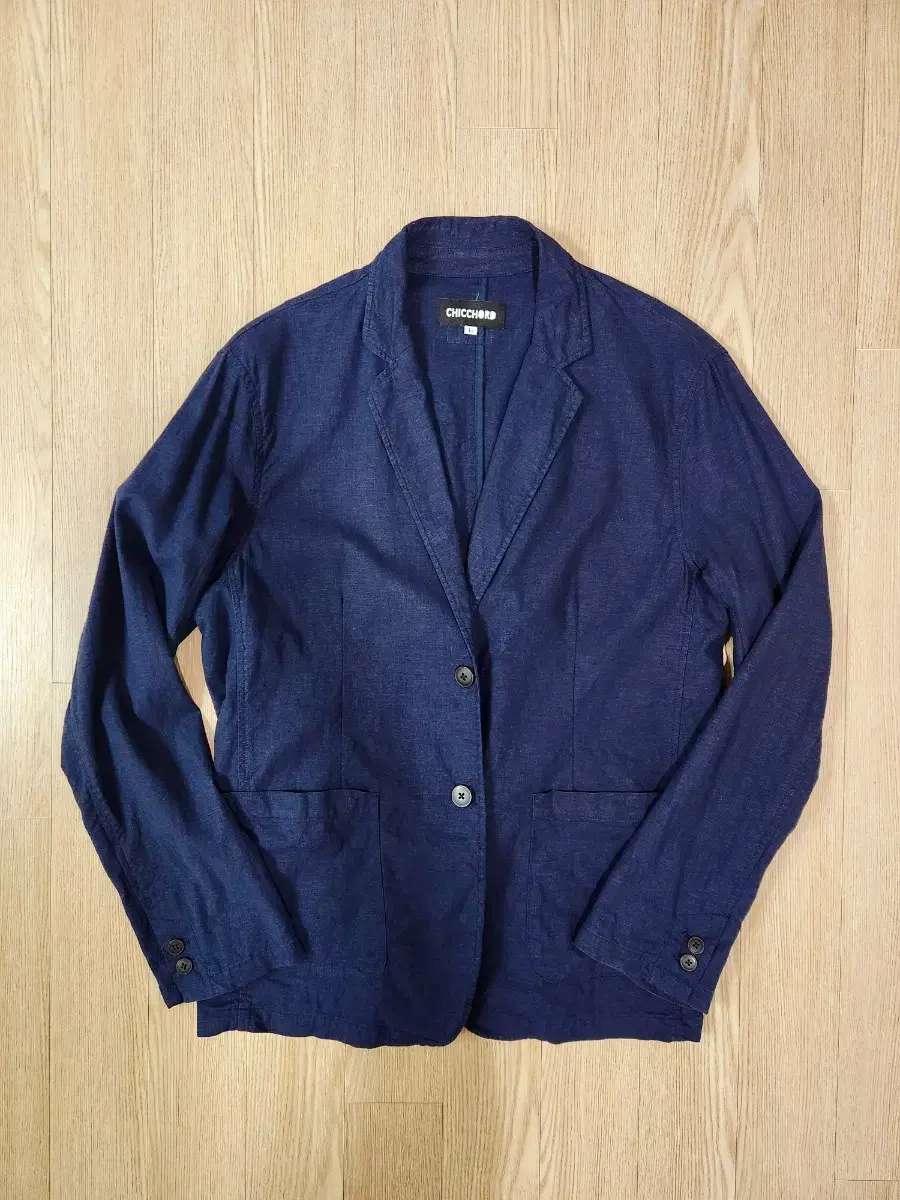 CHICCHORD Indigo Linen Summer Jacket