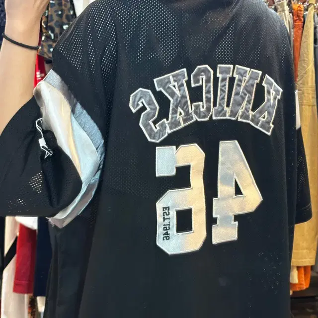 (No.9) NBA 뉴욕 닉스 블랙 반소매 카라 농구 유니폼 (XL)