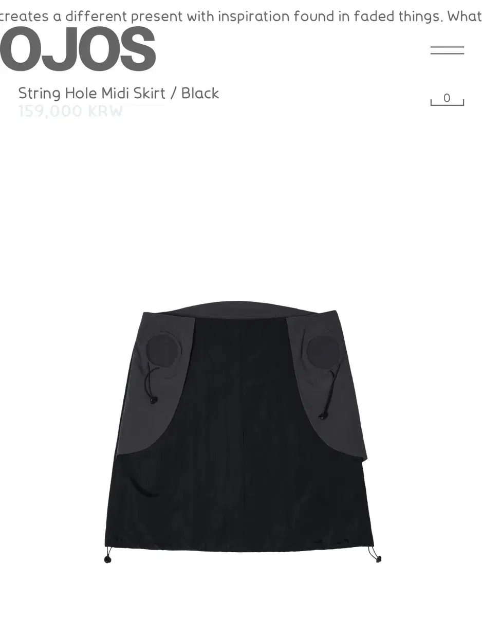 오호스 Ojos String Hole Midi Skirt / Black