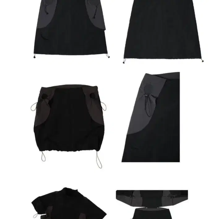 오호스 Ojos String Hole Midi Skirt / Black