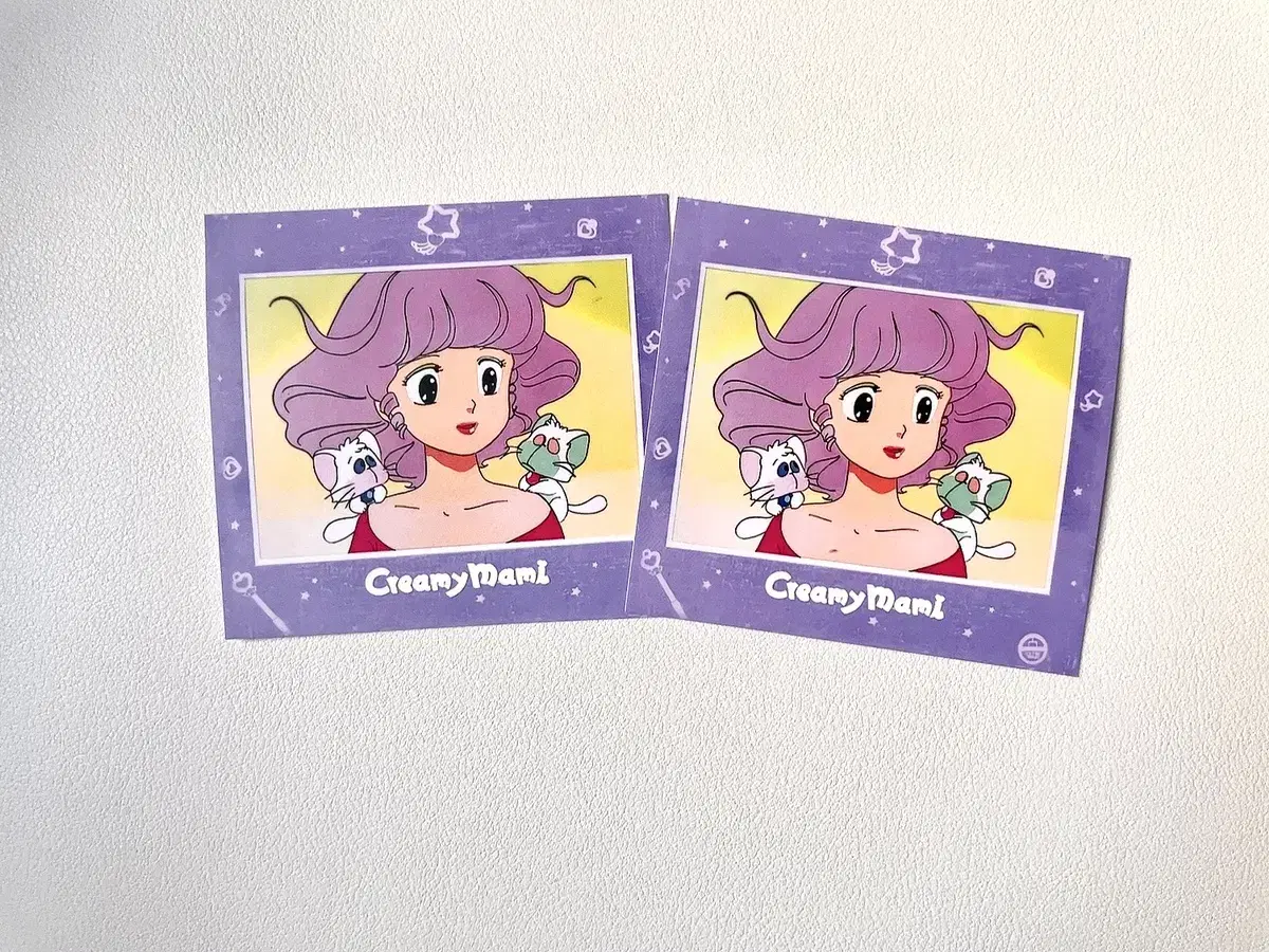 20 Classic Girls' Manga Creme Mami Square Stickers