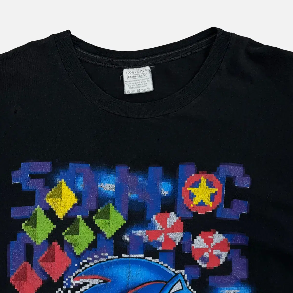 (XL) 빈티지 SEGA SPIN SONIC PRINT 반팔티