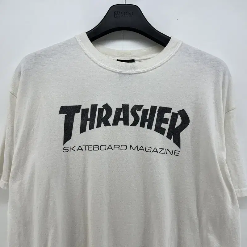 xl thrasher 반팔 트레셔 올드스쿨 빈티지 반팔 화이트 스타일