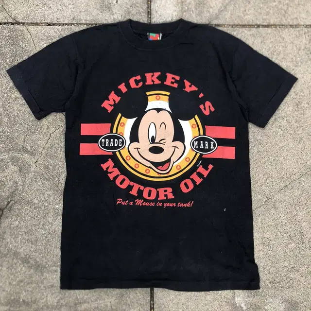 [L] Mickey's Motor Oil 프린팅 반팔티