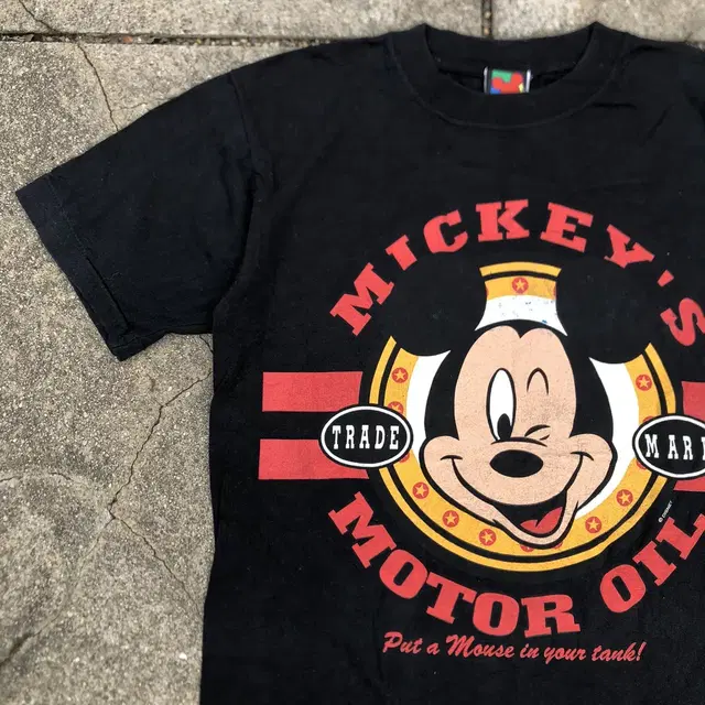 [L] Mickey's Motor Oil 프린팅 반팔티