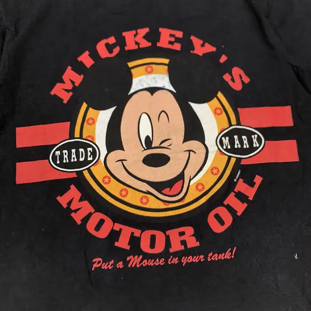 [L] Mickey's Motor Oil 프린팅 반팔티