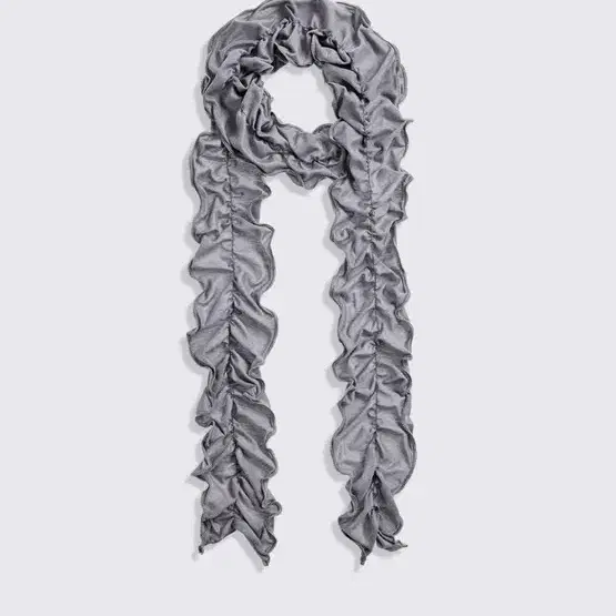 Polysooem RUFFLE BELT SCARF, GRAY