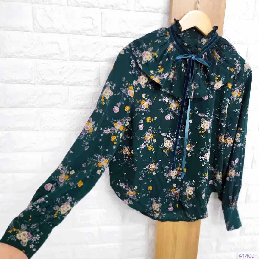 (Free to size 66) Flower Blouse (A1400)