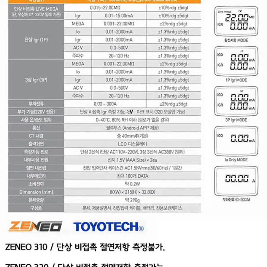 제네오 310 저항성 누설전류계