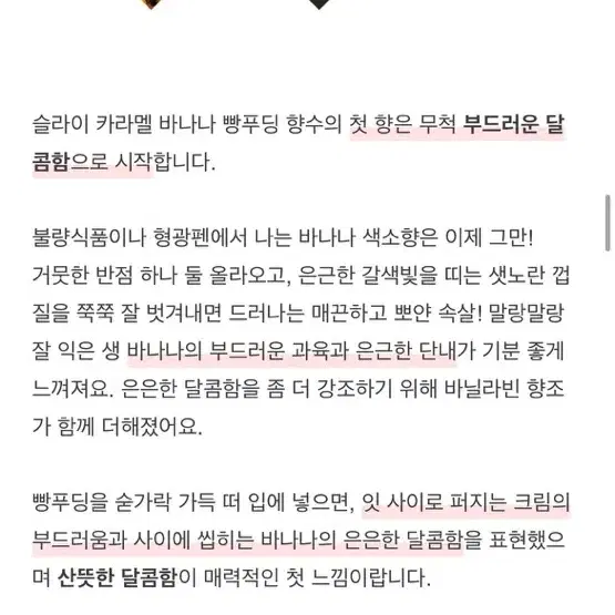 카라멜 바나나 빵 푸딩 향수!