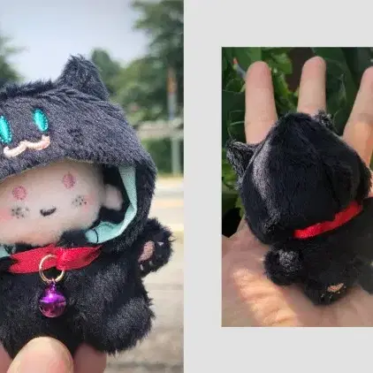 팀젠 5cm 인형 옷 5깅 냥 롬퍼스 검은 고양이 검고 우주복