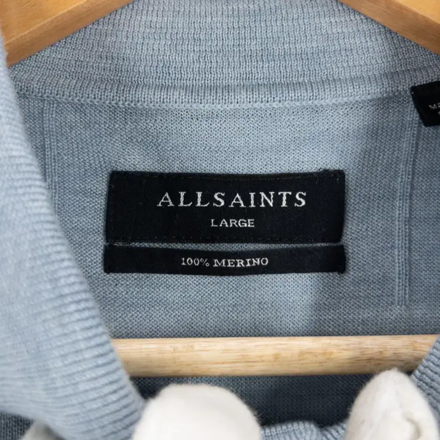 Allsaints 올세인츠 울 남성 반팔 니트 L/빈티지홍