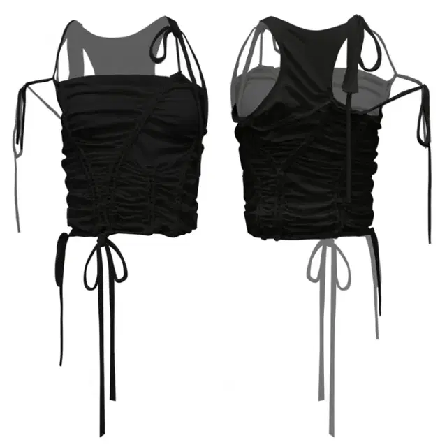 BRAID DROP SLEEVELESS BLACK 0