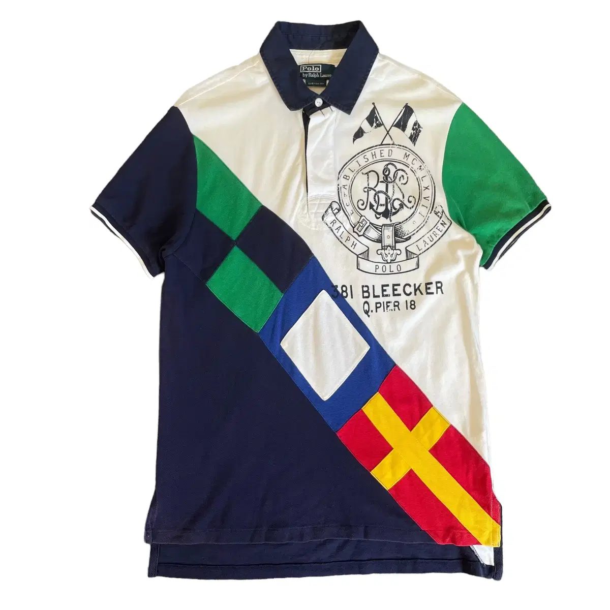 Polo Ralph Lauren Colorblocked Logo Printed Patch Rugby T-Shirt L