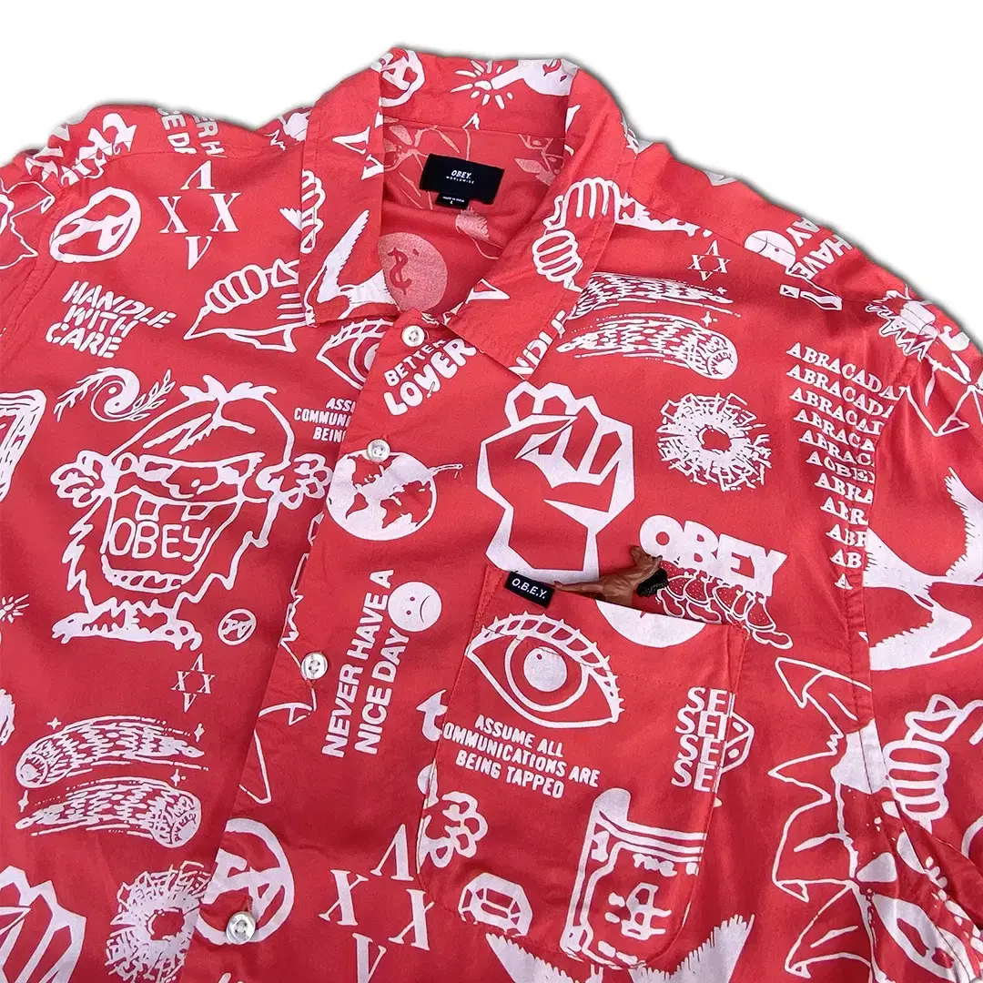 Obey fullprint button up shirt