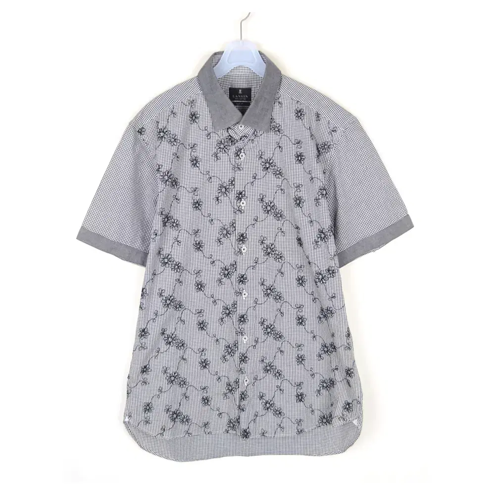 Lanvin Slim-fit short-sleeved shirt menL Check shirt NB5687