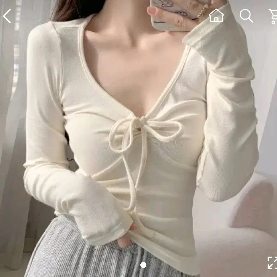 Bagel Lace-Up String Ribbon Long Sleeve Tee