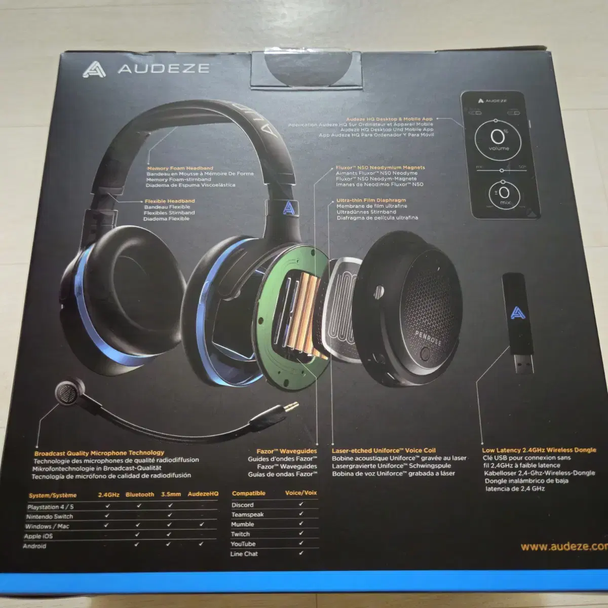 Audeze Penrose 게이밍 무선 헤드셋 헤드폰 오디지 펜로즈