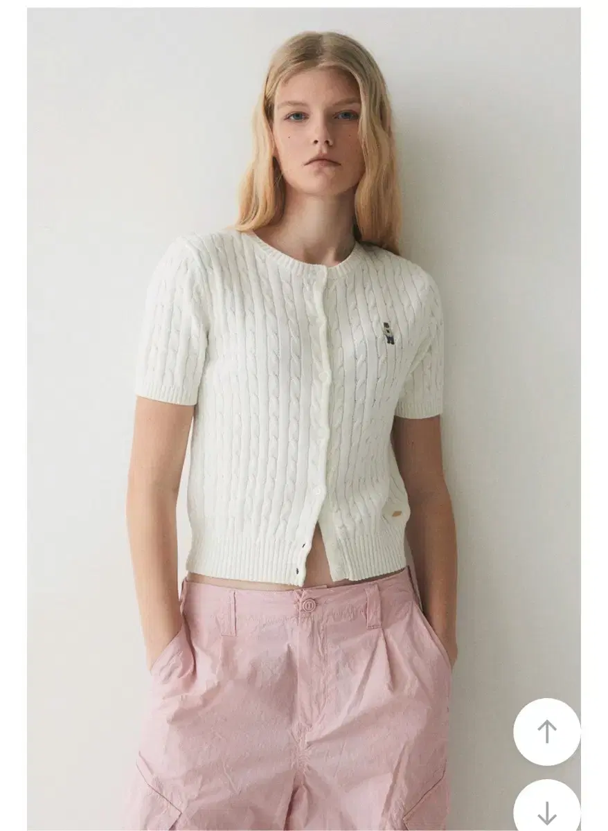 Hua U Cable Short Sleeve Cardigan New S