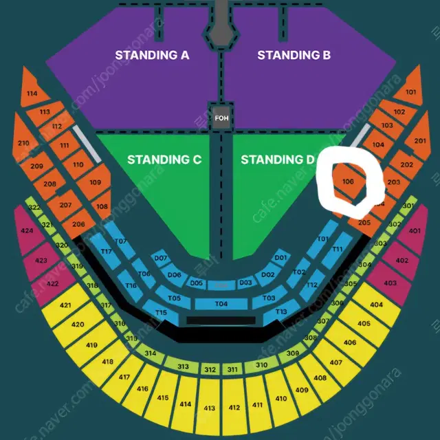 두아리파 내한 공연 1층 106구역 좌석 지정석R석 단석