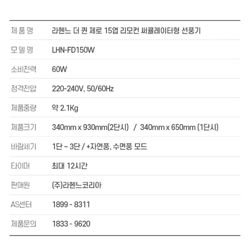 [무배] 백화점 입점 브랜드 선풍기 써큘레이터 리모컨O