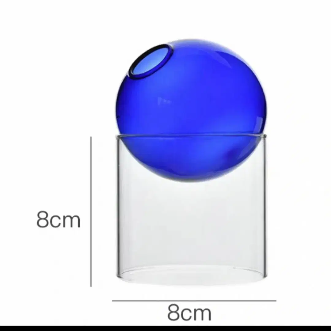 인테리어 원형 유리볼 화병 파랑