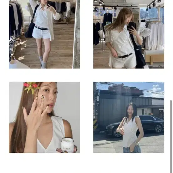 글로니 LILY SHIRRING SLEEVELESS TOP  화이트 s