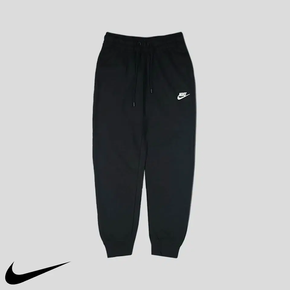 Nike Pigment Black White Fuchsia Logo Cotton Blend Jogger Pants Sweatpants Tray