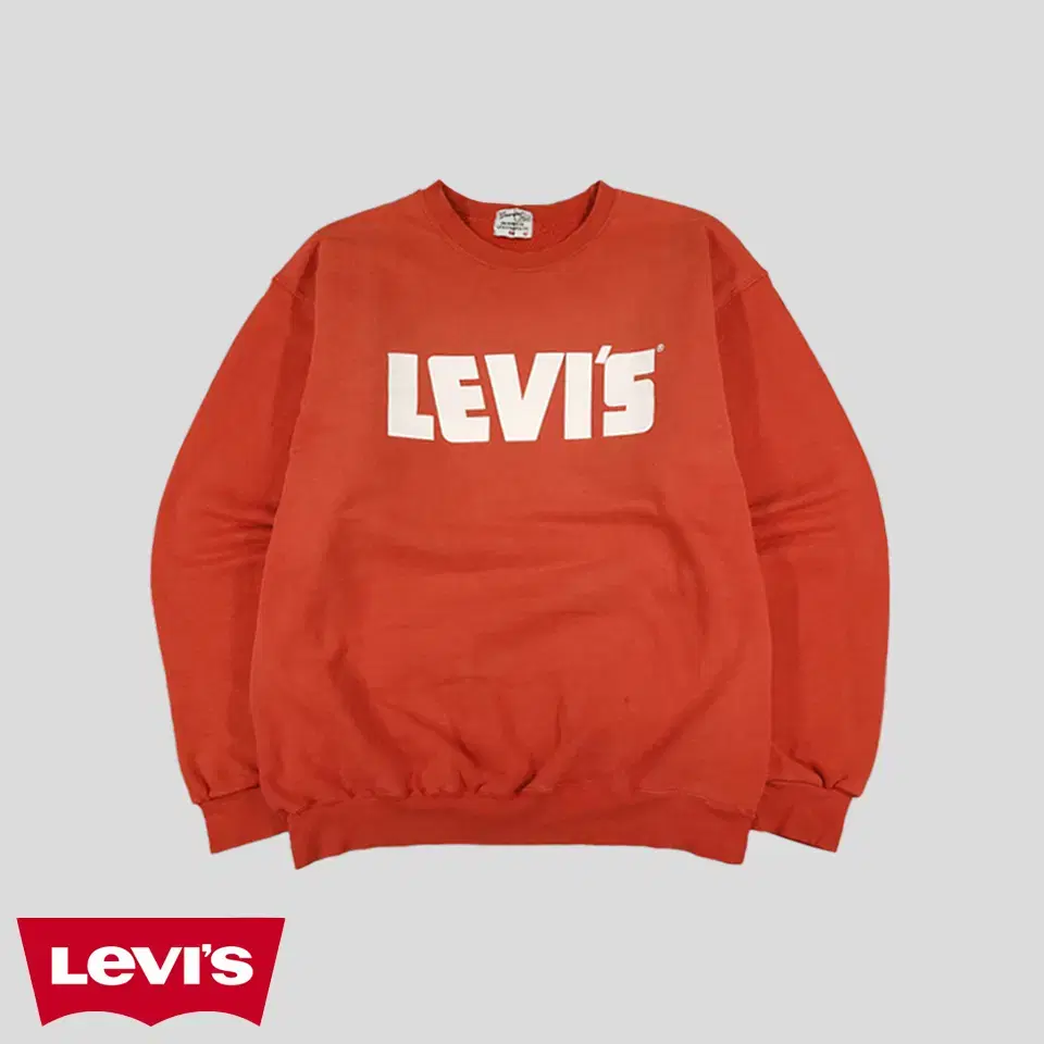 Levi's JP 90s Red Orange White Big E Printed Logo Heavy Cotton100