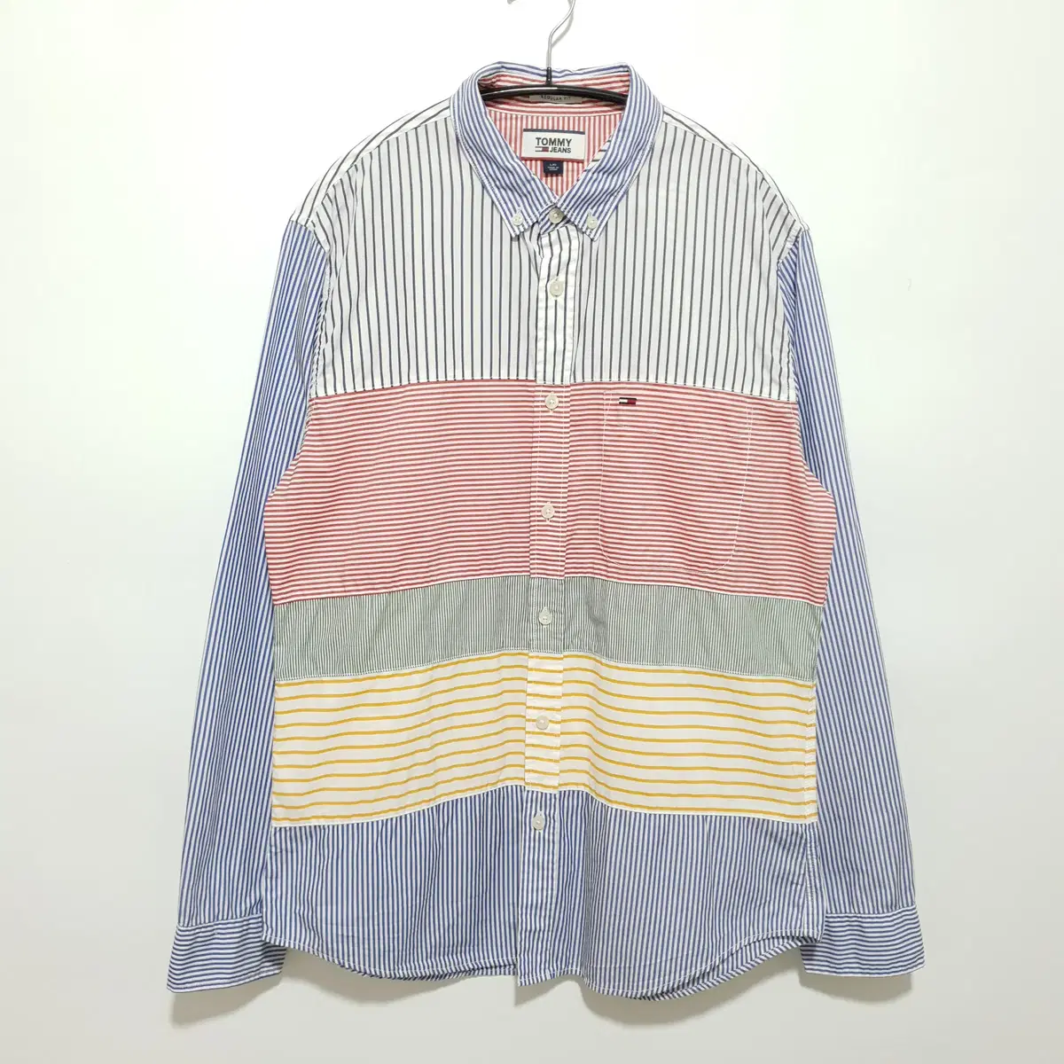 Tommy Jins Striped Colorblocked Southern Shirt L_i1900