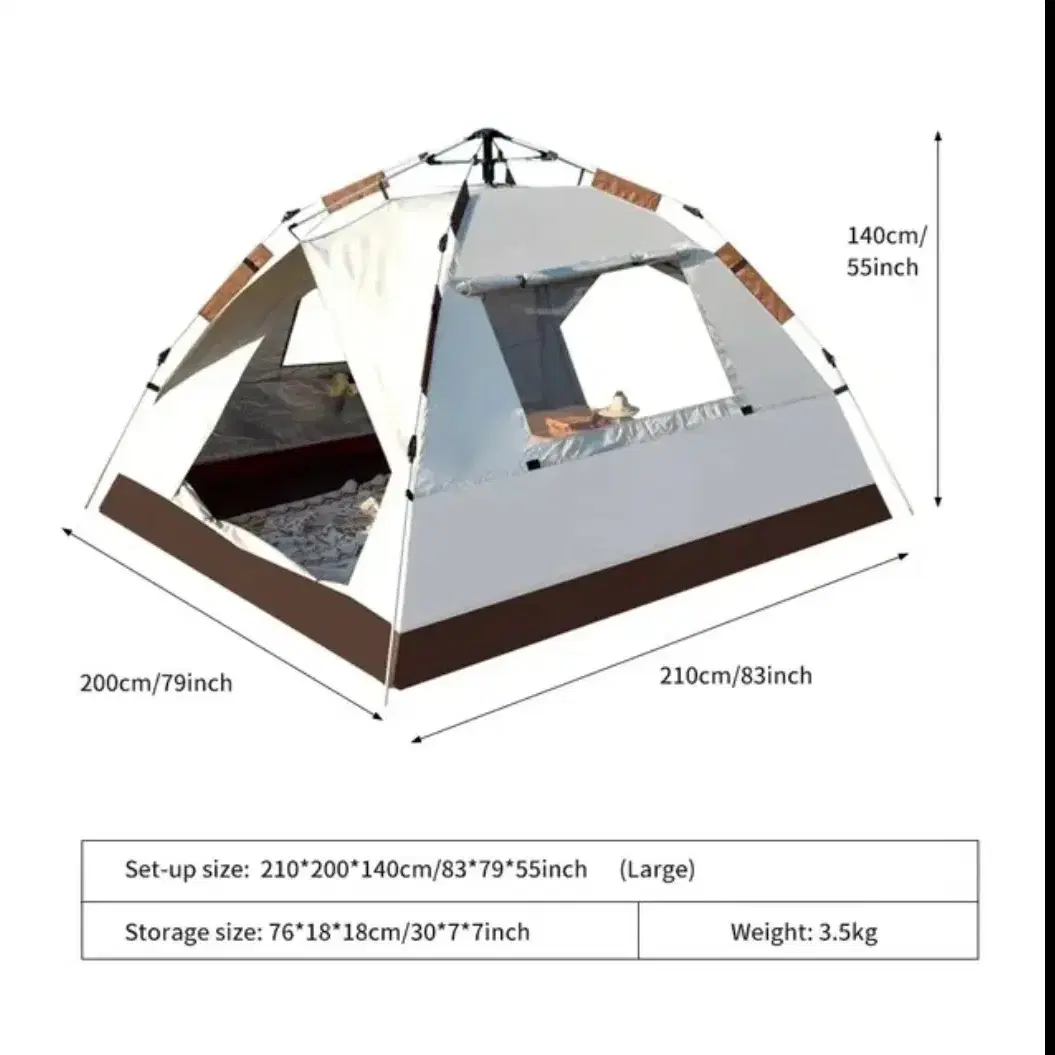 야외 텐트 완전 자동 빠른 개방 텐트 3-4인 텐트 비 방지 태양 방지