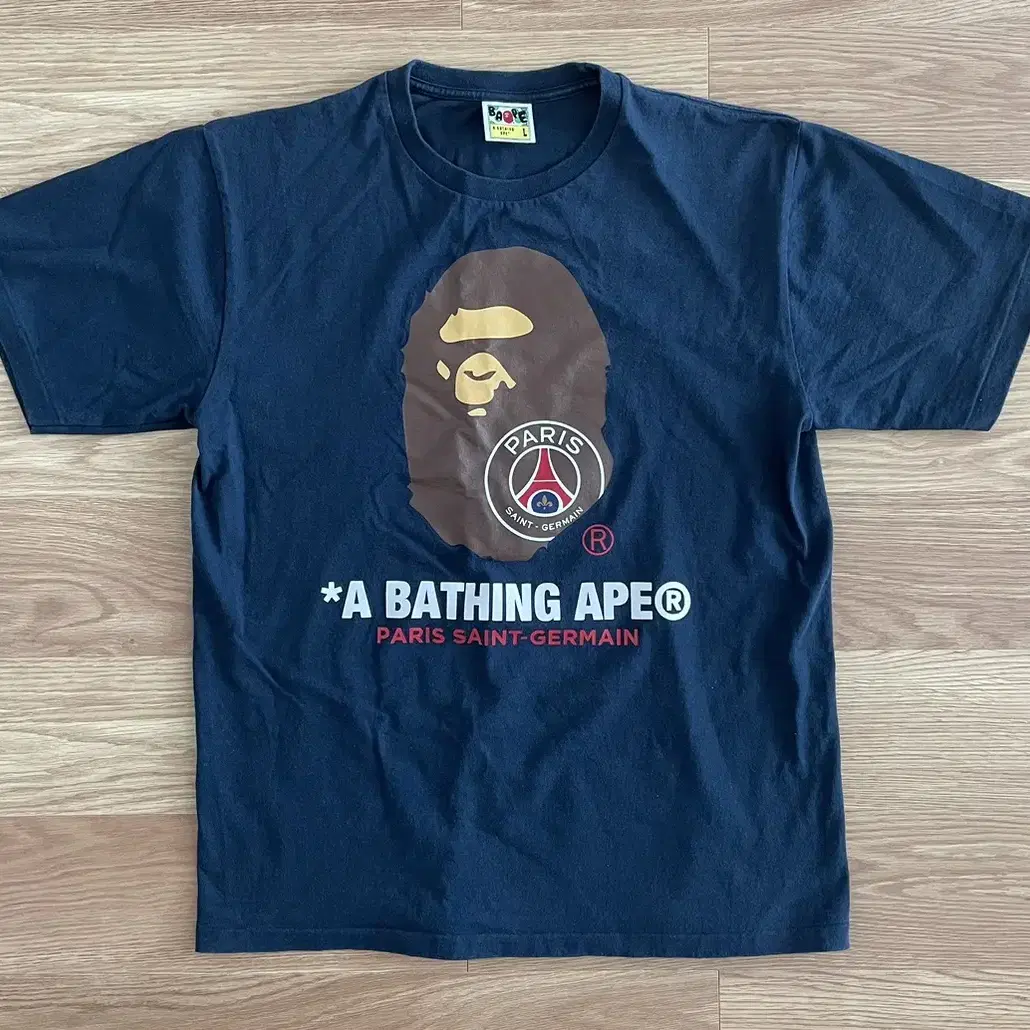 [L] psg 파리생제르맹 x 베이프 bape 콜라보 티셔츠