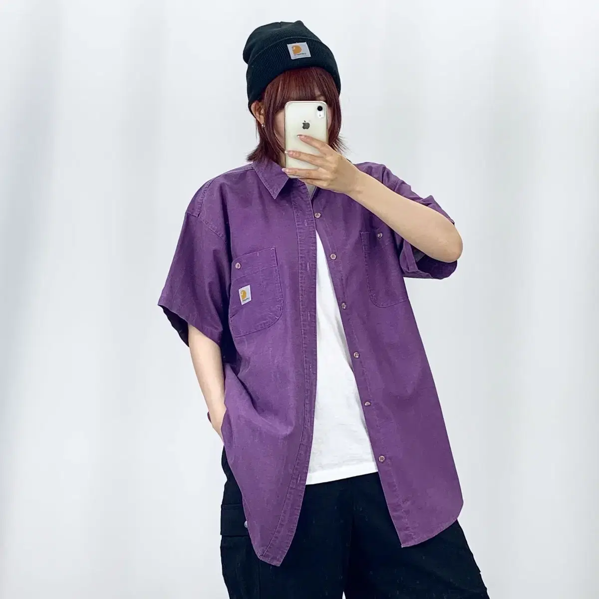 [XL]Calheart Purple Short Sleeve Shirt CH5186