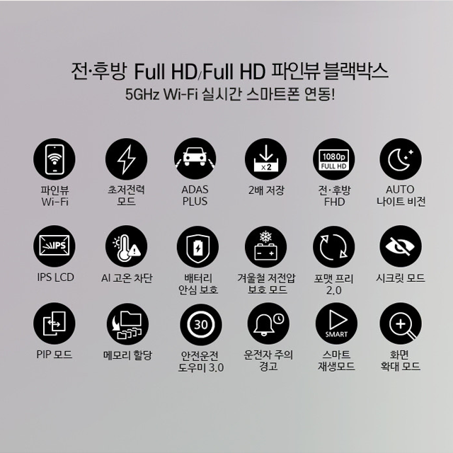 파인뷰 GX5 new Wi-Fi 스마트폰 연동 32G