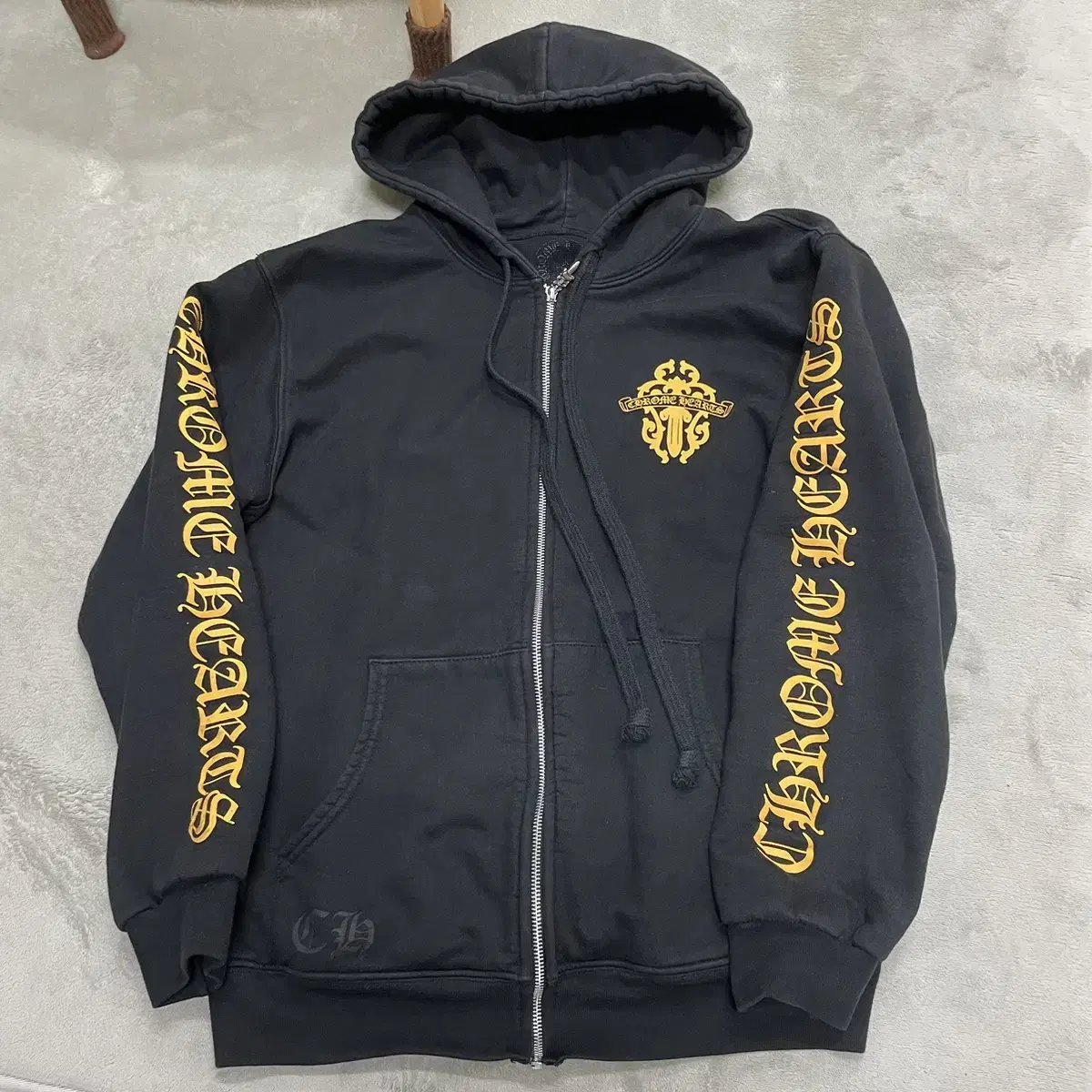 [Vintage] [L] Chromehearts Orange Dagger Hoodie Zip Up L-Sage