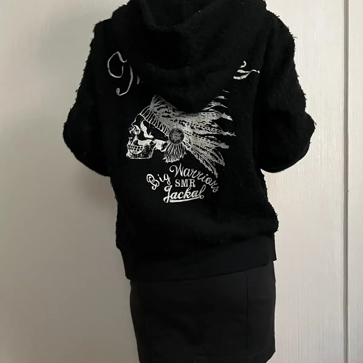 Indian needle work hood zip up