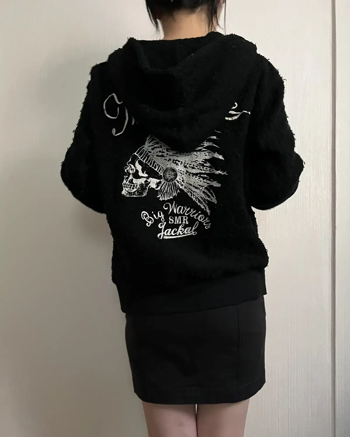 Indian needle work hood zip up