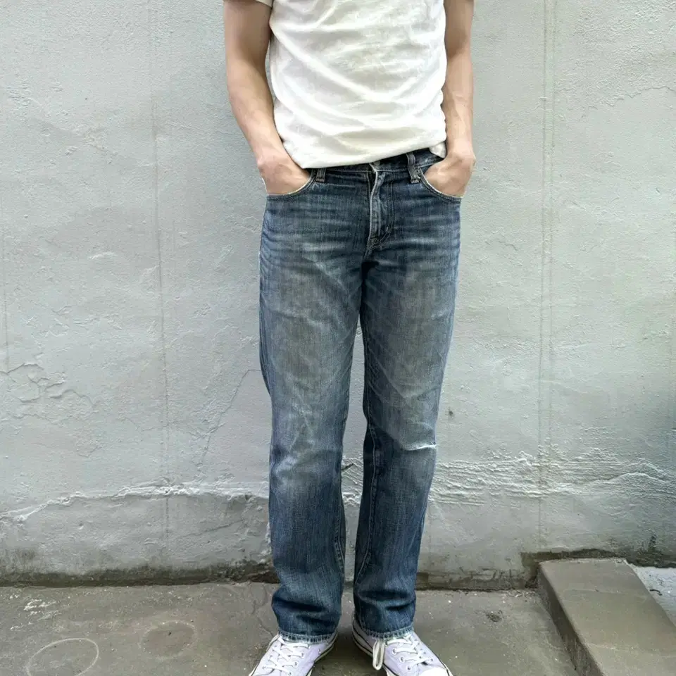 old gap washed denim pants