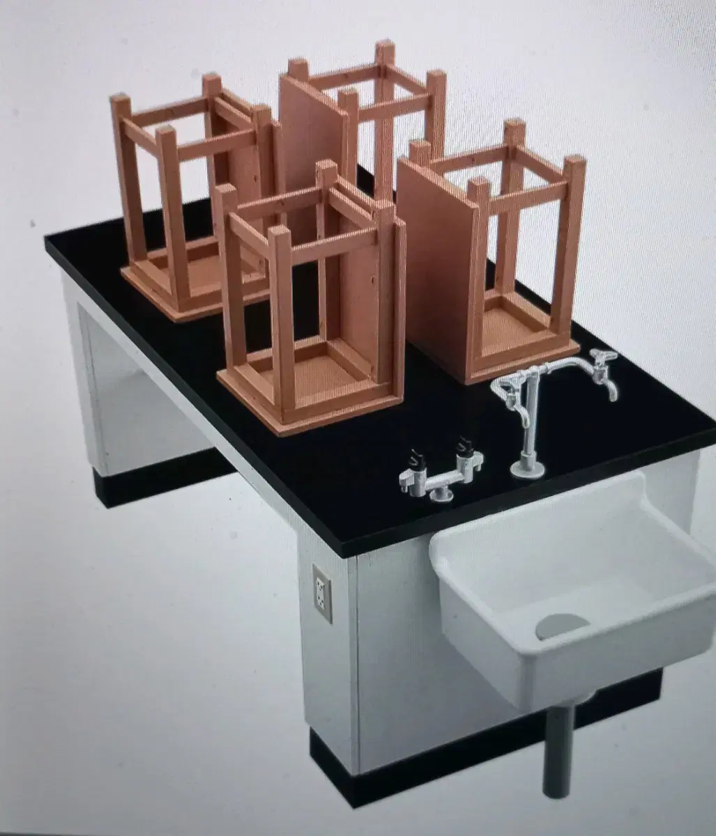 1/12 피규어 악세서리 인형가구 실험실책상걸상