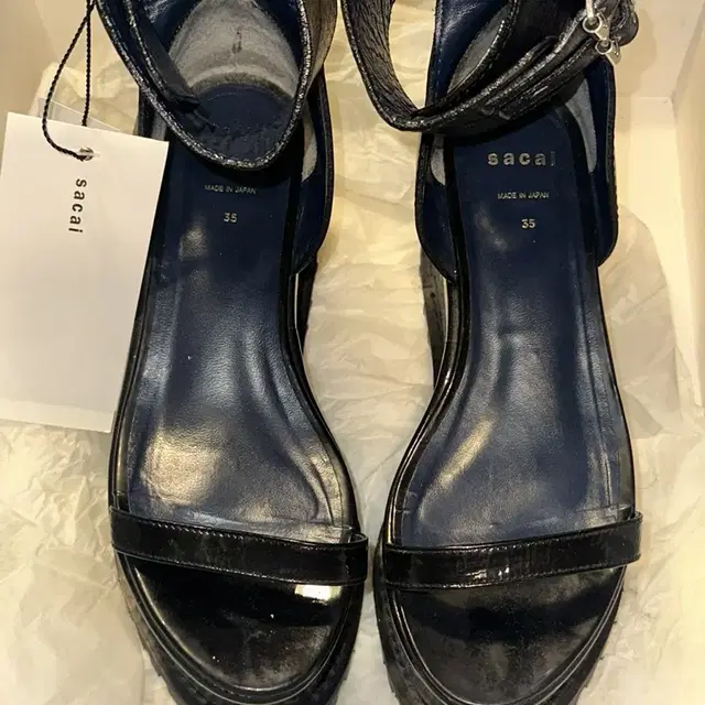 Sacai 사카이 cowhide buckle platform sandal