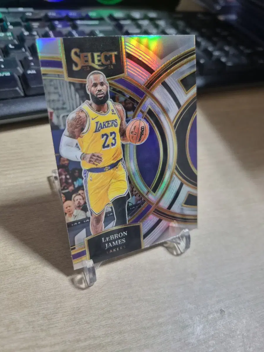 23-24 Panini Select la Lakers LeBron James Prism Silver Basketball Card