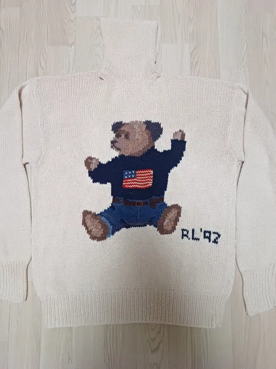 90s Turtleneck Polo Bear Knit Sweater POLO BEAR Ralph Lauren Bear