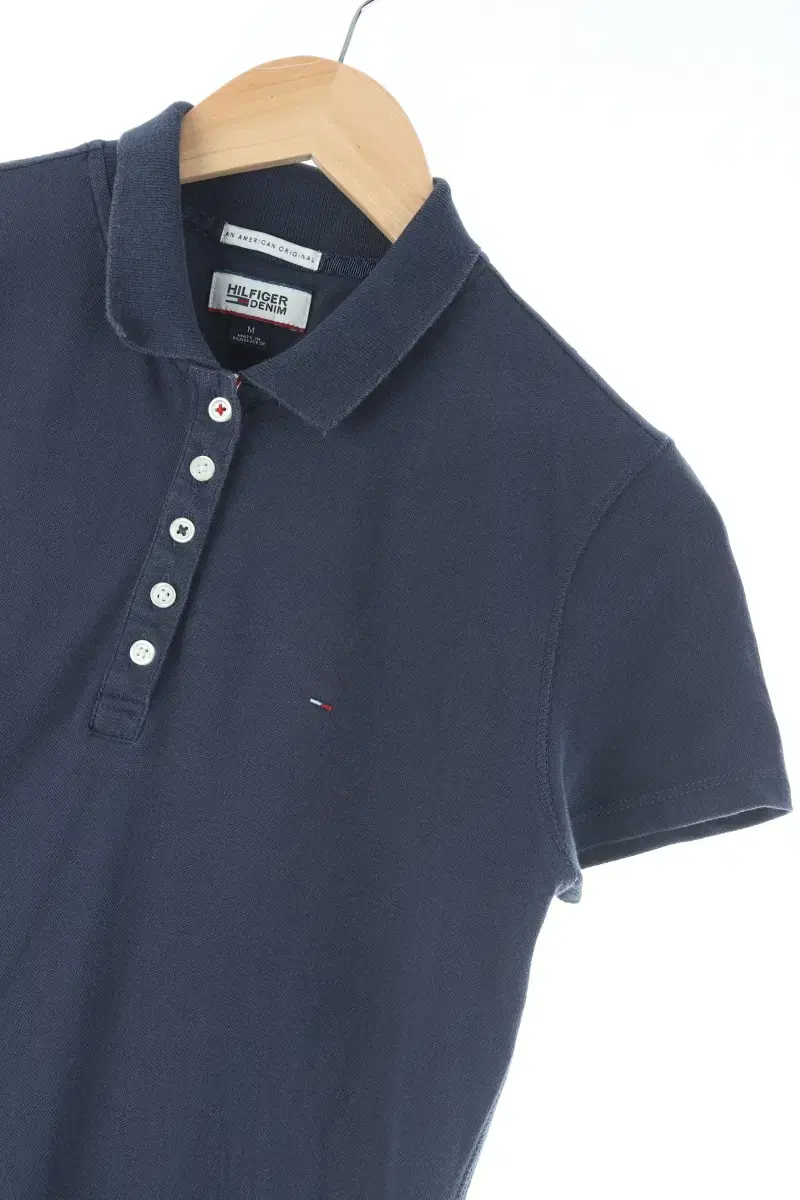 W(M) Tommy Hilfiger Short Sleeve kara T-shirt Navy Cotton Slim Fit Geeky-D208