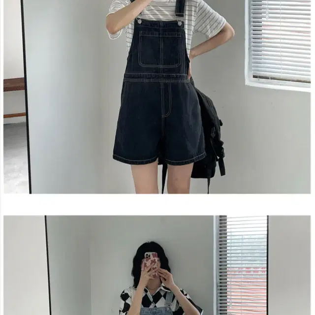 [데일리멜빵데님반바지] 2764. 아이보리 연청 진청