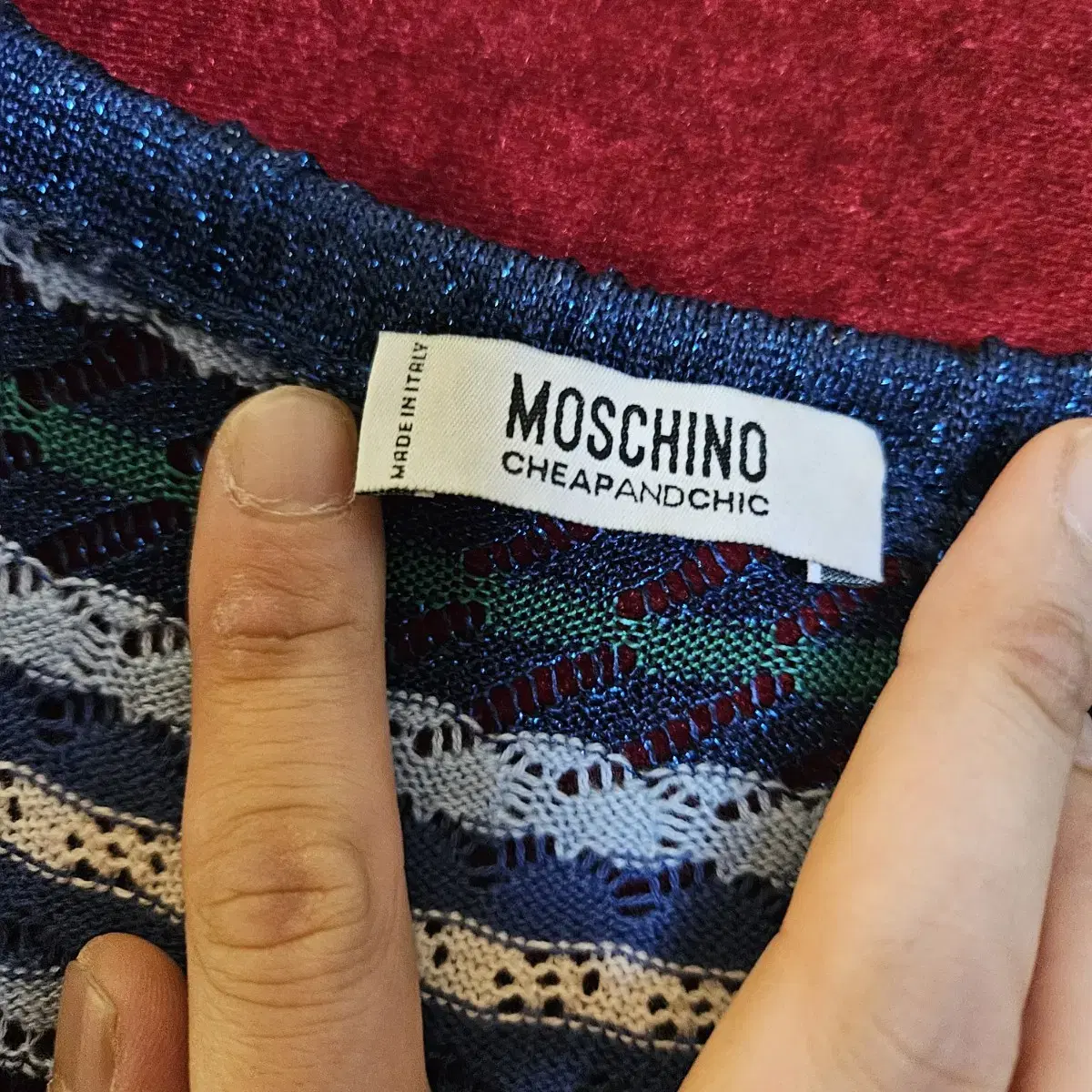 (매장판)MOSCHINO  스트라이프 레이온 원피스 55~66size