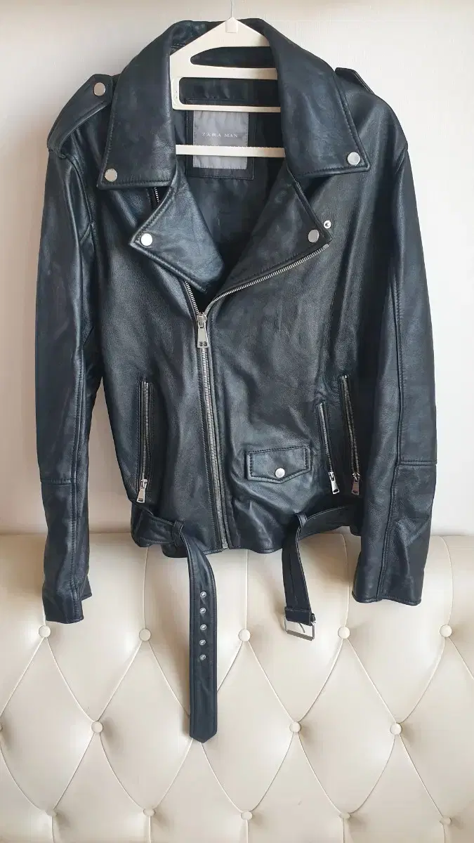 ZARA Man Collar Neck Biker Rider Jacket Leather Jacket